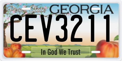 GA license plate CEV3211