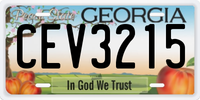 GA license plate CEV3215