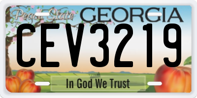 GA license plate CEV3219