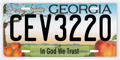 GA license plate CEV3220