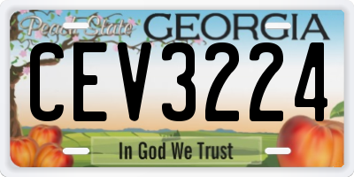 GA license plate CEV3224