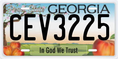 GA license plate CEV3225