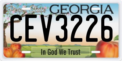 GA license plate CEV3226