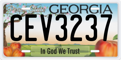 GA license plate CEV3237