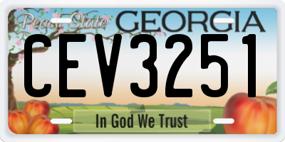 GA license plate CEV3251