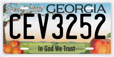 GA license plate CEV3252