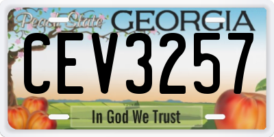GA license plate CEV3257