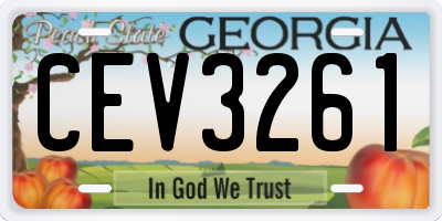 GA license plate CEV3261