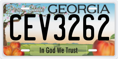 GA license plate CEV3262