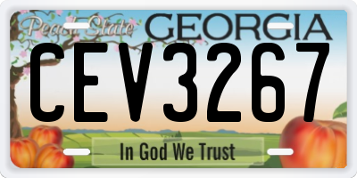 GA license plate CEV3267