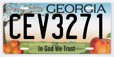 GA license plate CEV3271