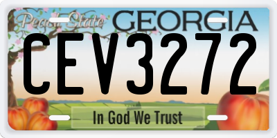 GA license plate CEV3272
