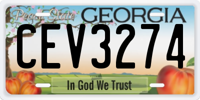 GA license plate CEV3274