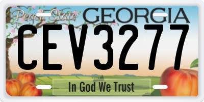 GA license plate CEV3277