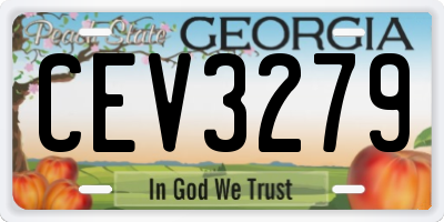 GA license plate CEV3279