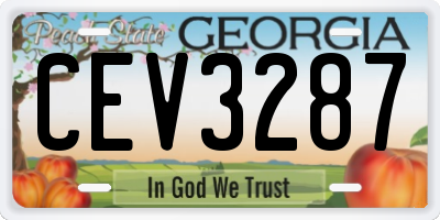 GA license plate CEV3287