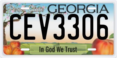 GA license plate CEV3306