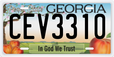 GA license plate CEV3310