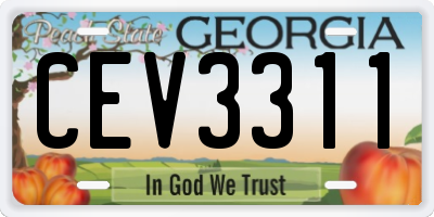 GA license plate CEV3311
