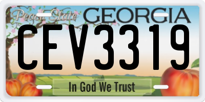 GA license plate CEV3319