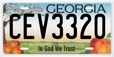 GA license plate CEV3320