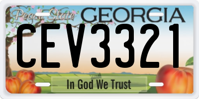 GA license plate CEV3321