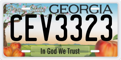 GA license plate CEV3323