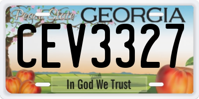 GA license plate CEV3327