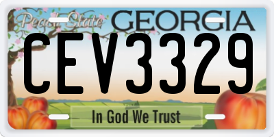 GA license plate CEV3329