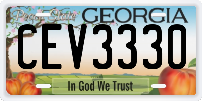 GA license plate CEV3330