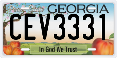 GA license plate CEV3331