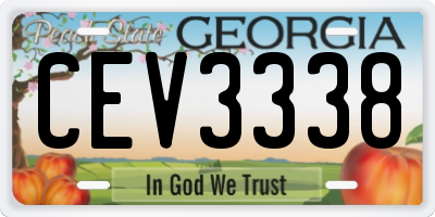 GA license plate CEV3338