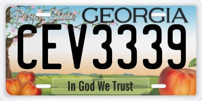 GA license plate CEV3339
