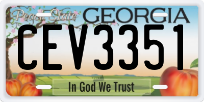 GA license plate CEV3351