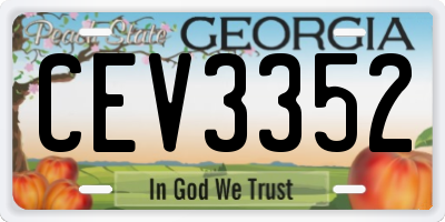 GA license plate CEV3352