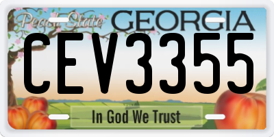 GA license plate CEV3355