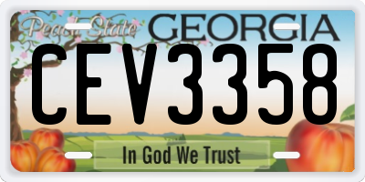 GA license plate CEV3358
