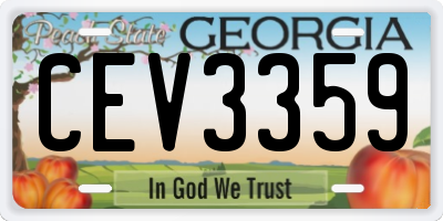GA license plate CEV3359