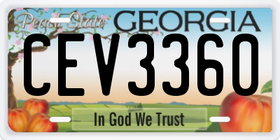 GA license plate CEV3360