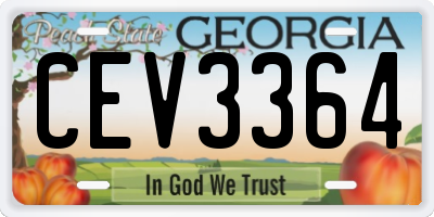 GA license plate CEV3364