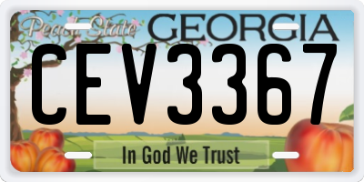 GA license plate CEV3367