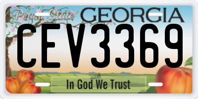 GA license plate CEV3369