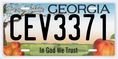 GA license plate CEV3371