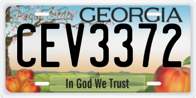 GA license plate CEV3372