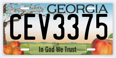 GA license plate CEV3375