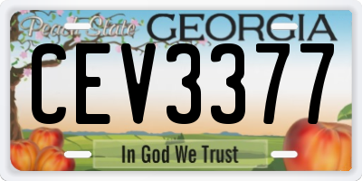 GA license plate CEV3377