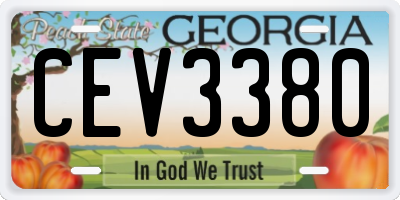 GA license plate CEV3380