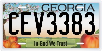 GA license plate CEV3383