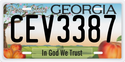 GA license plate CEV3387
