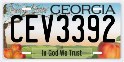 GA license plate CEV3392